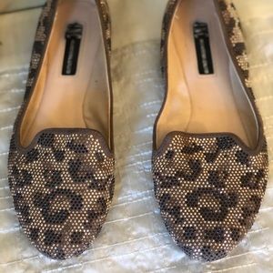 I.N.C. Jeweled leopard print flats. Size 7M